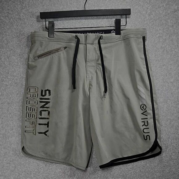 Virus Performance Shorts Mens 33 Action Sport Athletic Workout Gym Crossfit - Picture 1 of 9